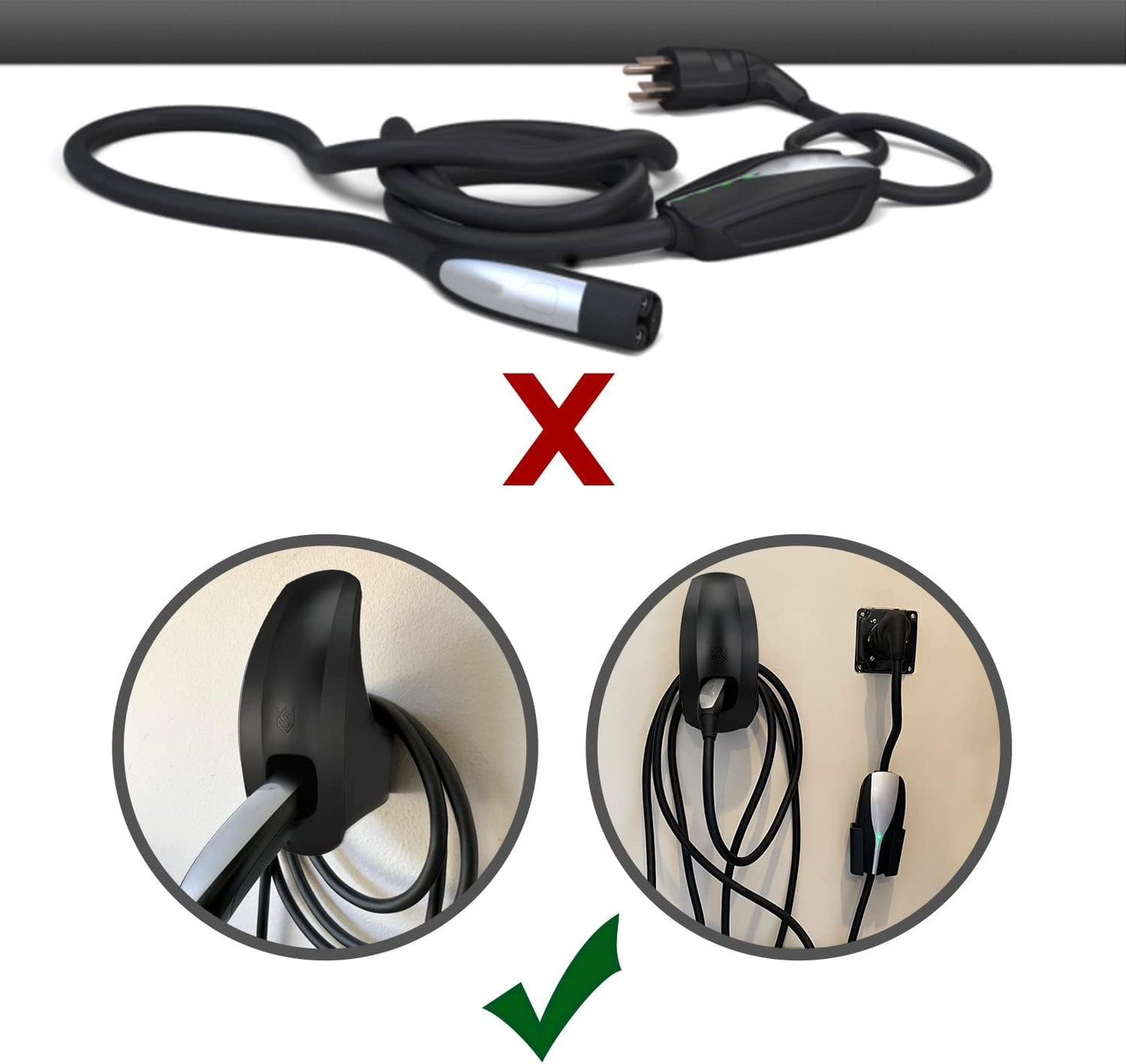 ChargeWell Tesla Charging Cable Holder – Compatible with Tesla Model S, Model 3, Model X, Model Y and Cybertruck | 1-Year Warranty