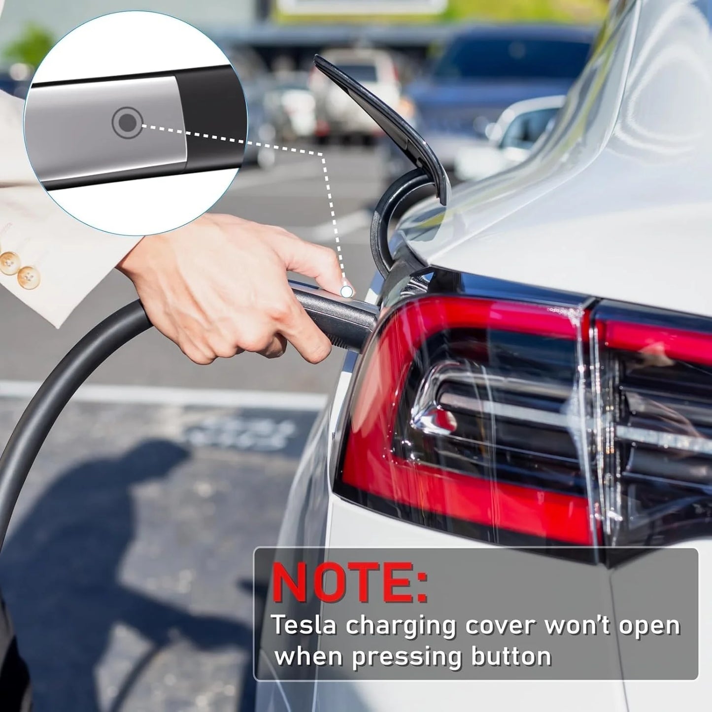 ChargeWell NACS Extension Cable – 20ft | 50A | 110V AC-240V AC | 1-Year Warranty