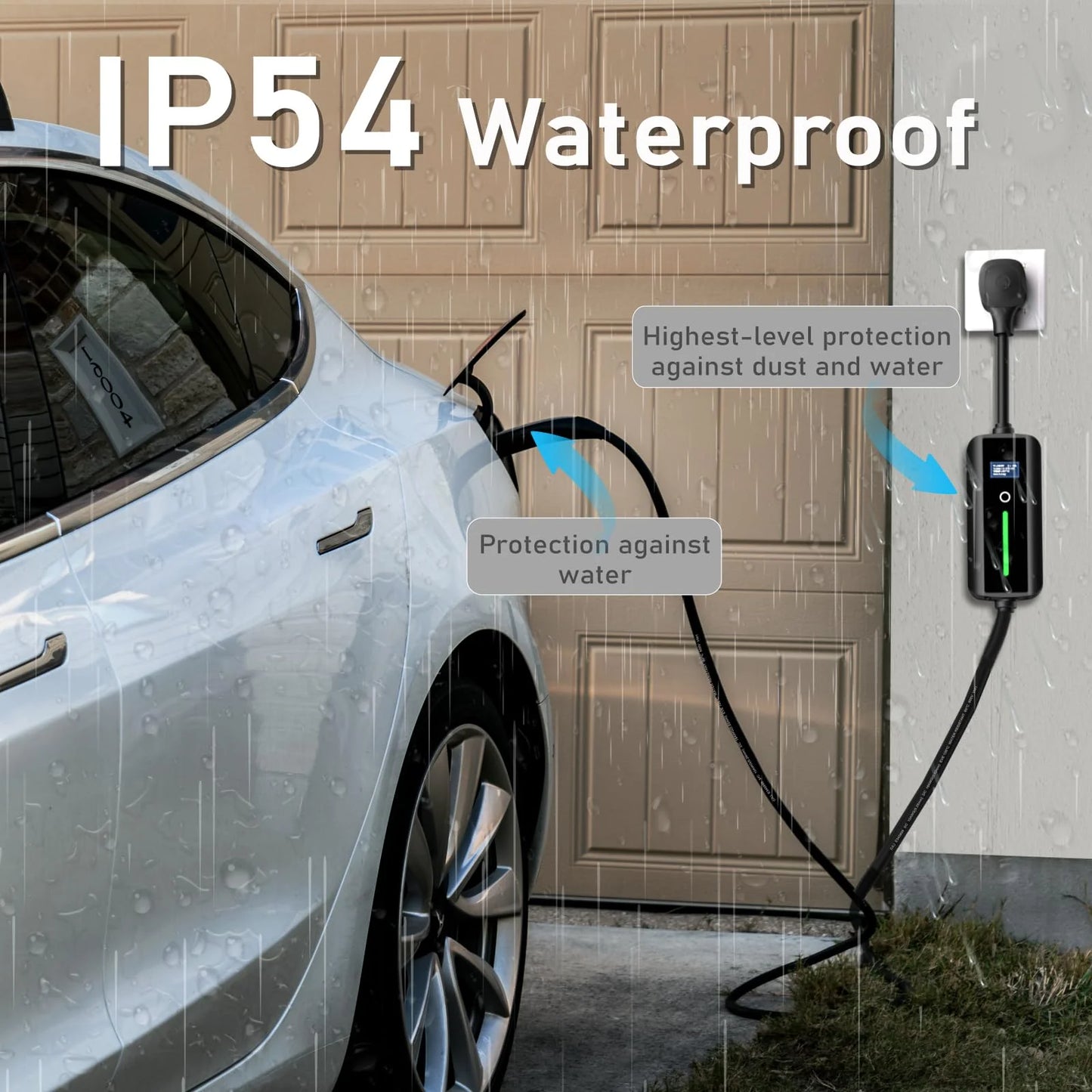 ChargeWell Portable Level 2 Tesla EV Charger – 240V, 32 Amp, NEMA 14-50 | 1-Year Warranty