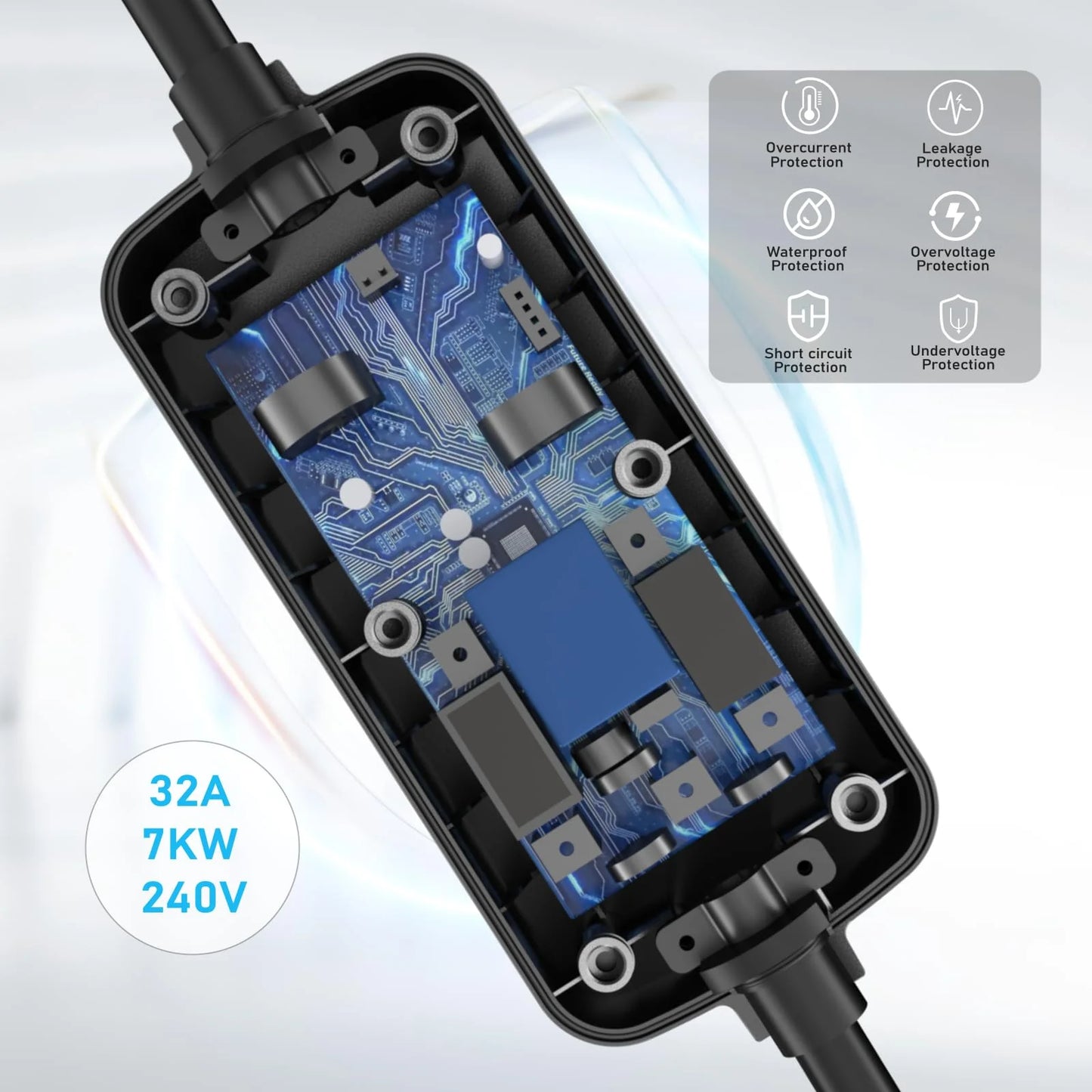 ChargeWell Portable Level 2 Tesla EV Charger – 240V, 32 Amp, NEMA 14-50 | 1-Year Warranty