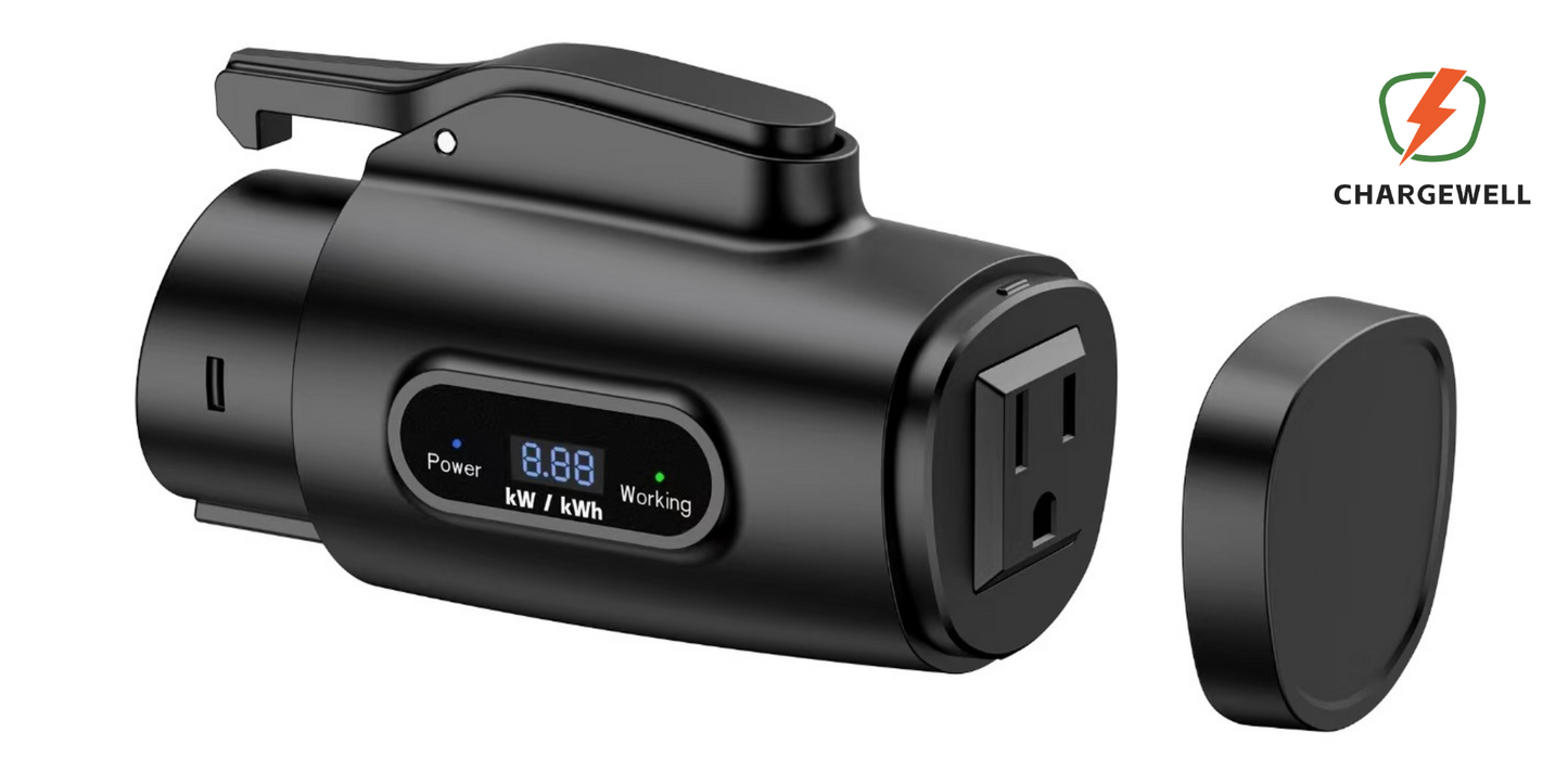 ChargeWell SAE J1772 V2L Connector|16 Amp Max|120VAC | 1-Year Warranty